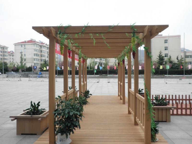 青島室外木塑廊架/青島泰旭木塑圖片