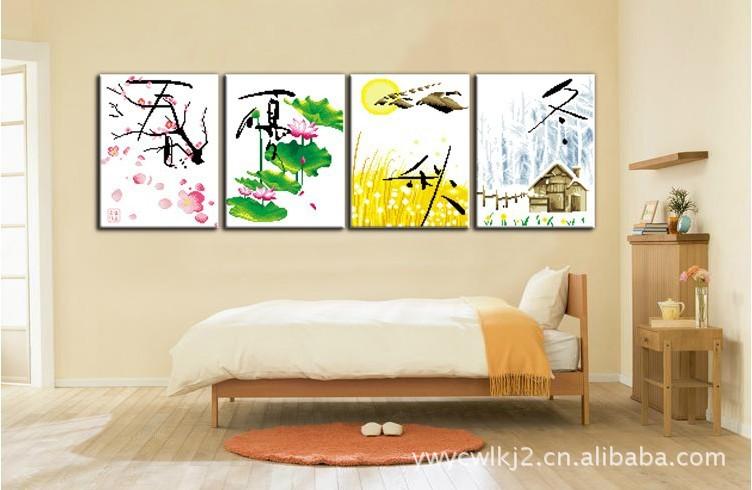 浙江特價(jià)供應(yīng)四聯(lián)十字繡四季韻律 春夏秋冬十字繡