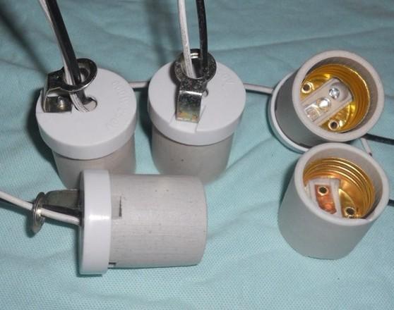 供應帶塑料后蓋帶線帶支架陶瓷燈頭