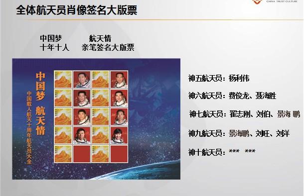 供應(yīng)航天員簽名大全郵票金銀磚純金版