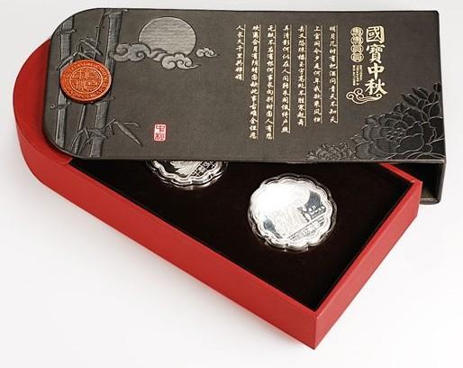 供應(yīng)國(guó)寶中秋銀月餅套裝30克哪里賣