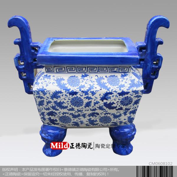 供應(yīng)青花瓷陶瓷鼎