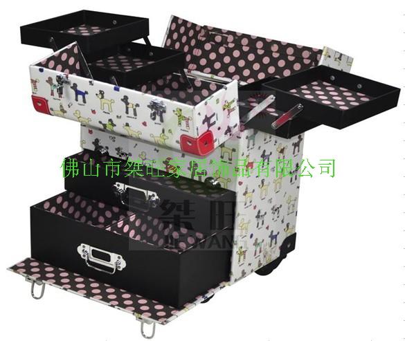 供應(yīng)多功能拉桿LED珠寶箱彩妝化妝箱I抽屜展示箱珠寶參展箱化妝品展示