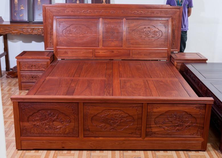 供應(yīng)紅木家具-非洲花梨木大床