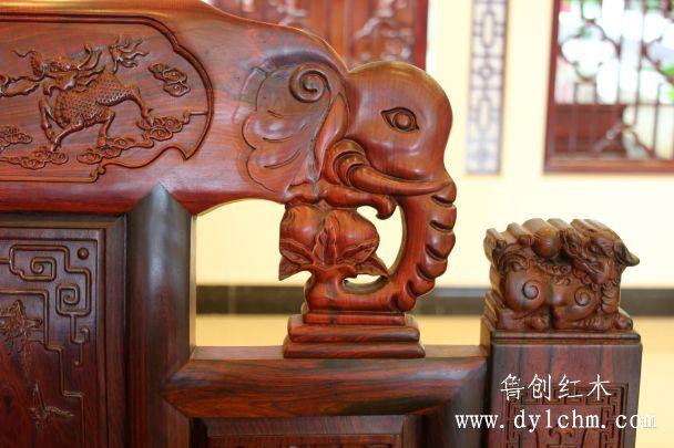 供應(yīng)老撾大紅酸枝福祿壽沙發(fā)，東陽魯創(chuàng)紅木家具