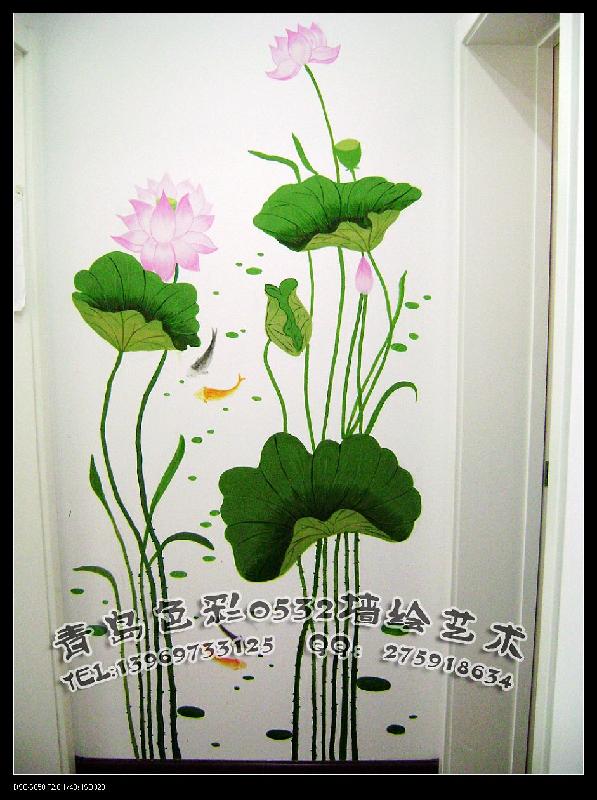 供應(yīng)青島玄關(guān)背景墻彩繪