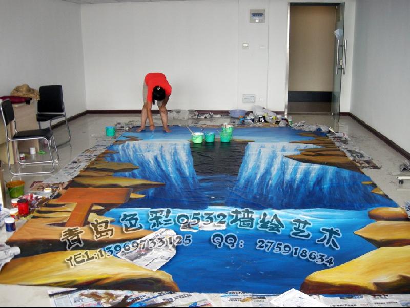 青島地面立體畫圖片