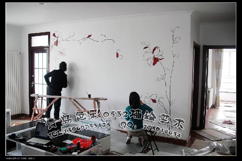供應(yīng)青島手繪電視墻 電視墻彩繪 電視墻壁紙彩繪 供應(yīng)商