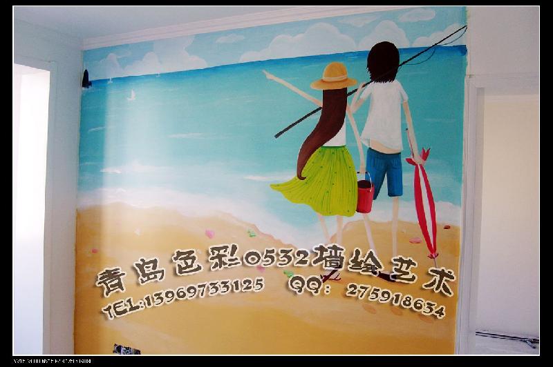 青島電視墻彩繪供應商圖片