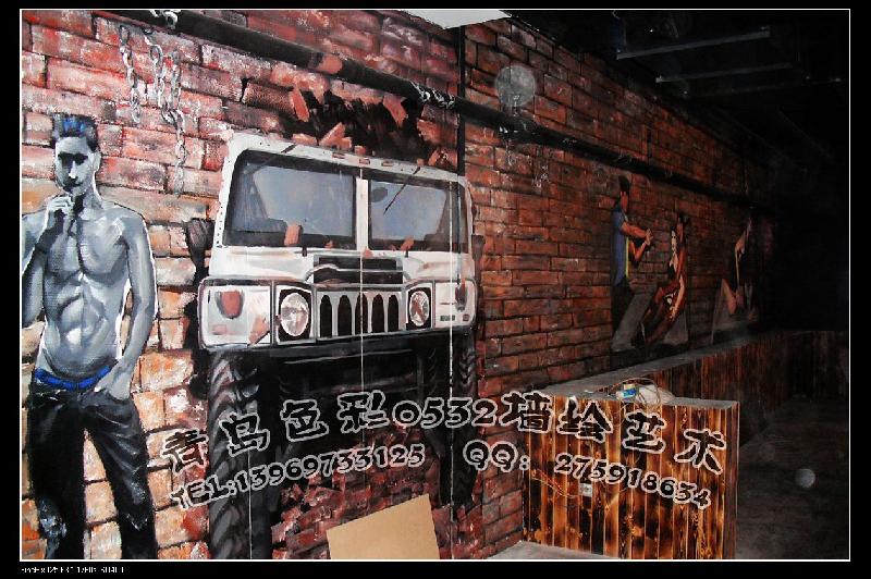 供應(yīng)青島酒吧墻體彩繪 酒吧彩繪 酒吧裝飾墻繪