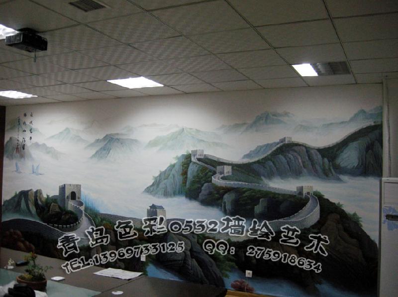 供應(yīng)青島商務(wù)會館壁畫彩繪