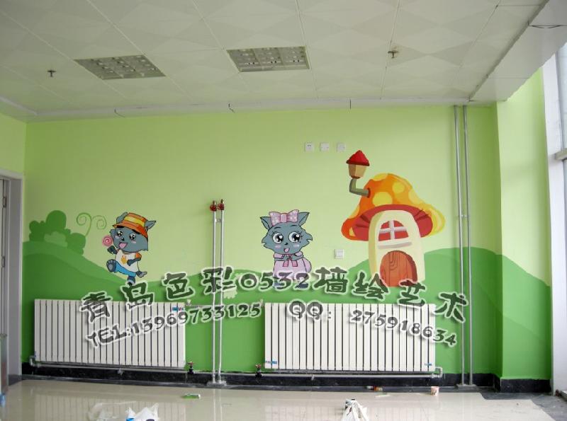 供應(yīng)青島幼兒園手繪墻