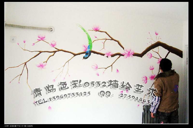 供應青島電視背景墻彩繪