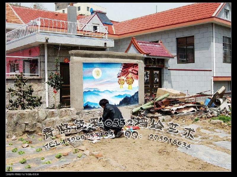 供應(yīng)青島照壁墻彩繪