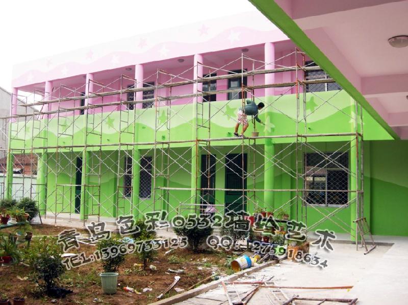 青島幼兒園學校彩繪供應商圖片