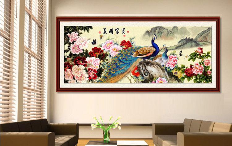 供應義烏精準印花新款*圖，KS花開富貴*牡丹精準100印花