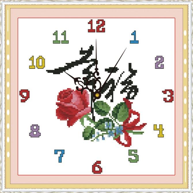 供應(yīng)義烏十字繡廠家鐘表上百款*批發(fā)，KS品牌，珍愛蒙娜麗莎十字繡品