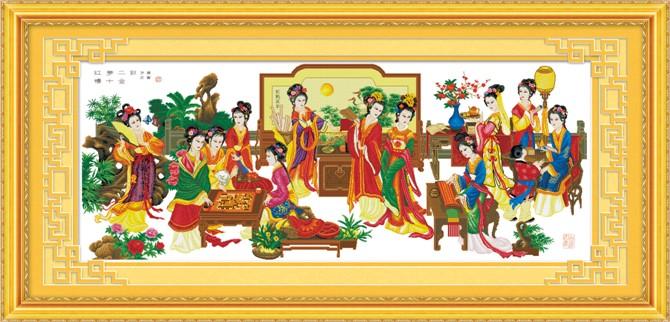 供應(yīng)正品KS琴棋書畫十字繡，精準(zhǔn)印花十字繡