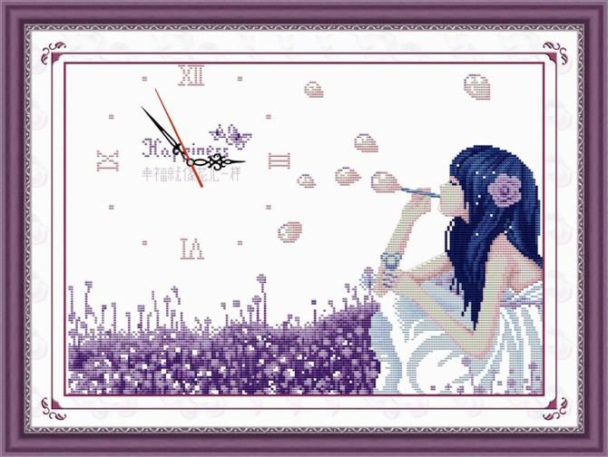 供應(yīng)義烏十字繡廠家鐘表上百款*批發(fā)，KS品牌，珍愛蒙娜麗莎十字繡品