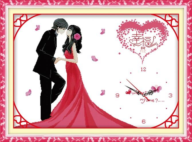 供應(yīng)義烏十字繡廠家鐘表上百款*批發(fā)，KS品牌，珍愛蒙娜麗莎十字繡品