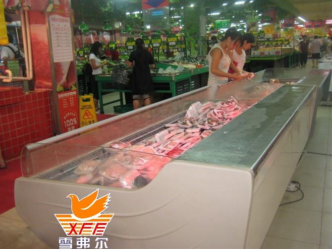 供應(yīng)生鮮肉展示柜豬肉賣(mài)場(chǎng)保鮮展示柜，菜市場(chǎng)保鮮展示柜，菜市場(chǎng)冷藏柜