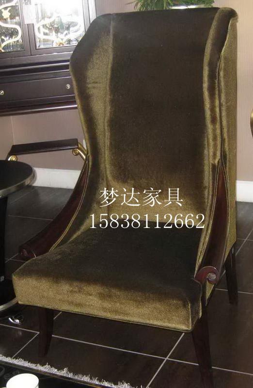 供應(yīng)*酒店會所高靠背單人沙發(fā)，樣式新穎-夢達家具