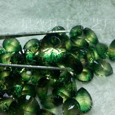 供應(yīng)黃綠雙色水晶千禧工