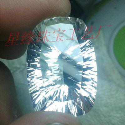 供應(yīng)千禧工天然白水晶戒面大量批發(fā)