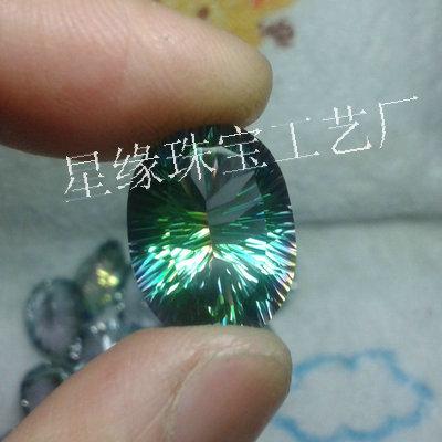 供應(yīng)綠色水晶｜千禧工｜白水晶電鍍草綠