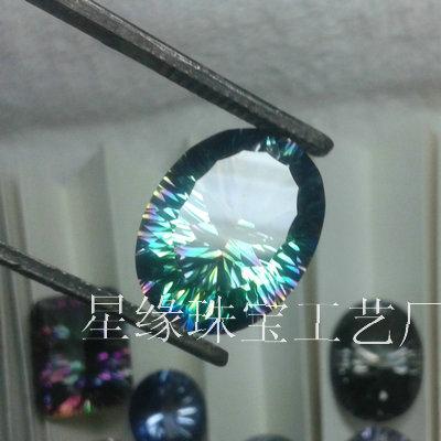 綠色水晶千禧工白水晶電鍍草綠圖片