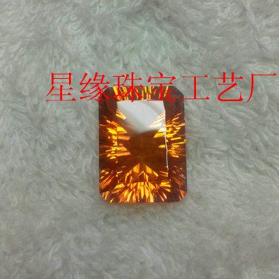 桔黃色鍍色水晶白水晶電鍍圖片