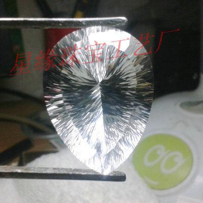 供應(yīng)千禧工天然白水晶戒面大量批發(fā)