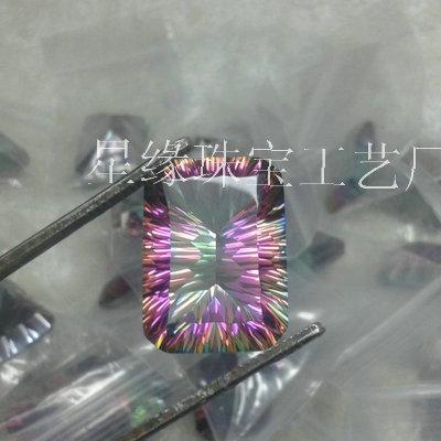 供應(yīng)水晶千禧工白水晶電鍍五彩色七彩