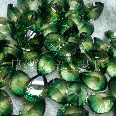 供應(yīng)黃綠雙色水晶千禧工