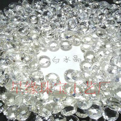 供應批發(fā)圓形雙格面白水晶