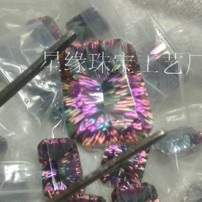 供應(yīng)水晶千禧工白水晶電鍍五彩色七彩