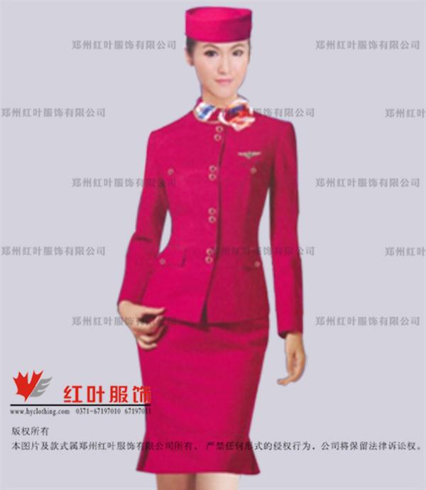定做職業(yè)裝找鄭州紅葉服飾空姐服12圖片