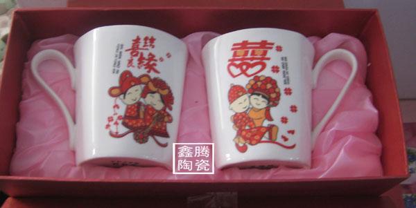 供應(yīng)陶瓷對杯 鑫騰陶瓷定做茶杯