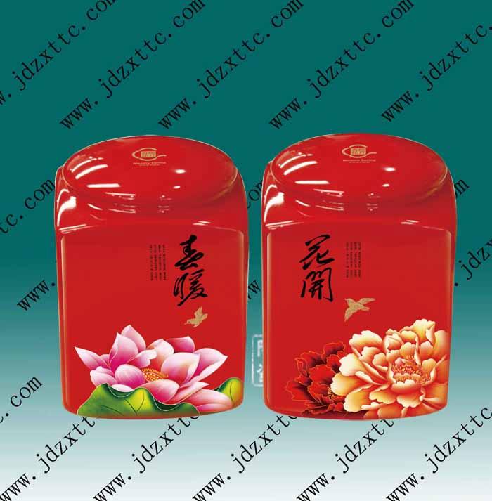供應(yīng)景德鎮(zhèn)陶瓷廠家 直銷中國紅陶瓷茶葉罐 陶瓷罐子批發(fā)