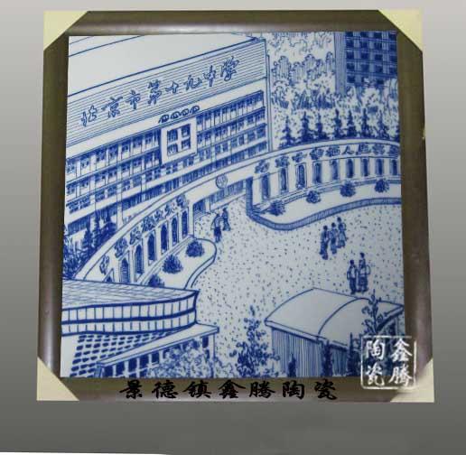 供應(yīng)雕刻對(duì)聯(lián)瓷板畫/青花瓷板畫廠