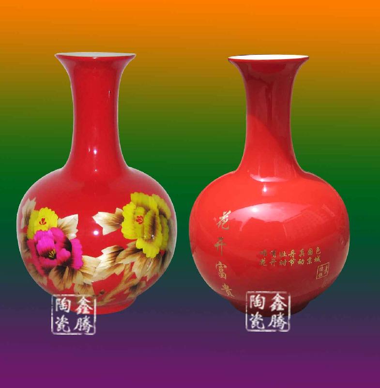 供應(yīng)中國紅麥桿花瓶 鑫騰陶瓷廠家 大量直銷