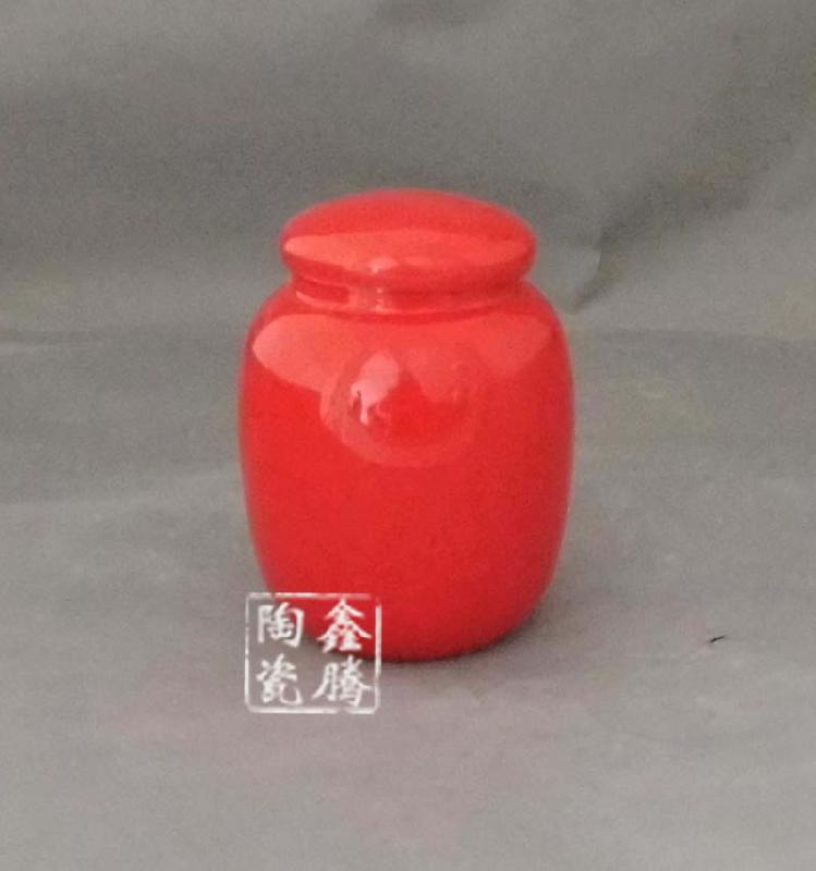 供應(yīng)景德鎮(zhèn)陶瓷廠家 直銷中國紅陶瓷茶葉罐 陶瓷罐子批發(fā)