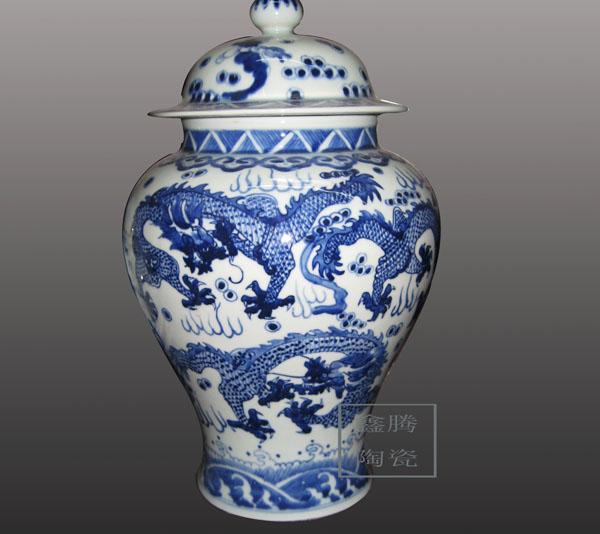 供應(yīng)景德鎮(zhèn)青花仿古將軍罐鑫騰陶瓷
