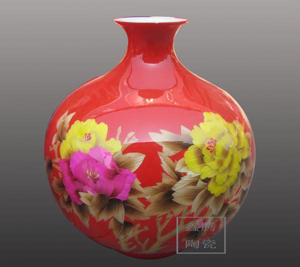 供應(yīng)中國紅麥桿花瓶 鑫騰陶瓷廠家 大量直銷