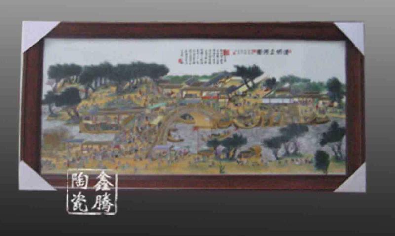 供应清明上河图瓷板画 青花瓷板画批发价格