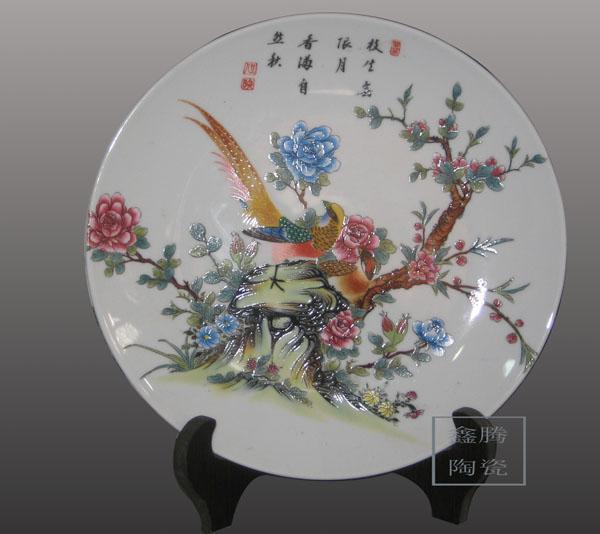 供應陶瓷紀念盤/貼花瓷盤，純手工禮品