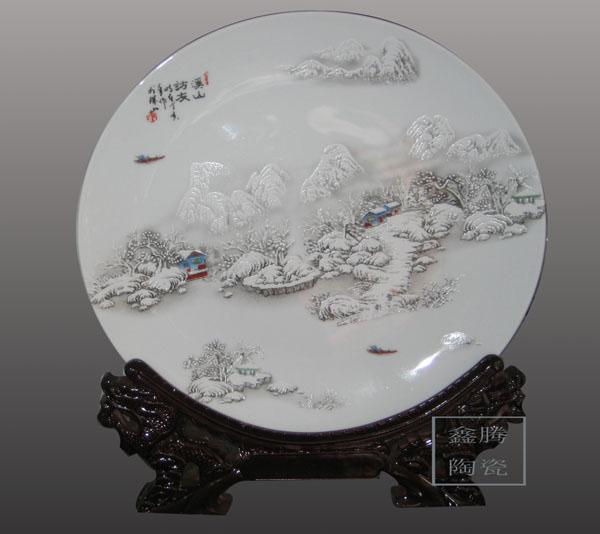 供應陶瓷紀念盤/貼花瓷盤，純手工禮品