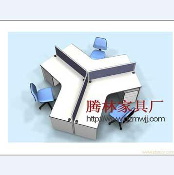 廣州三人位屏風辦公桌卡位圖片/廣州三人位屏風辦公桌卡位樣板圖 (3)
