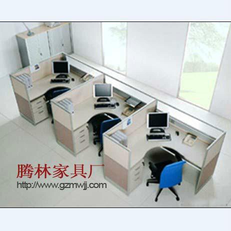 廣州三人位屏風辦公桌卡位圖片/廣州三人位屏風辦公桌卡位樣板圖 (2)