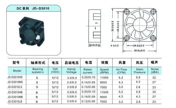 供应直流散热风扇深圳散热风机3010